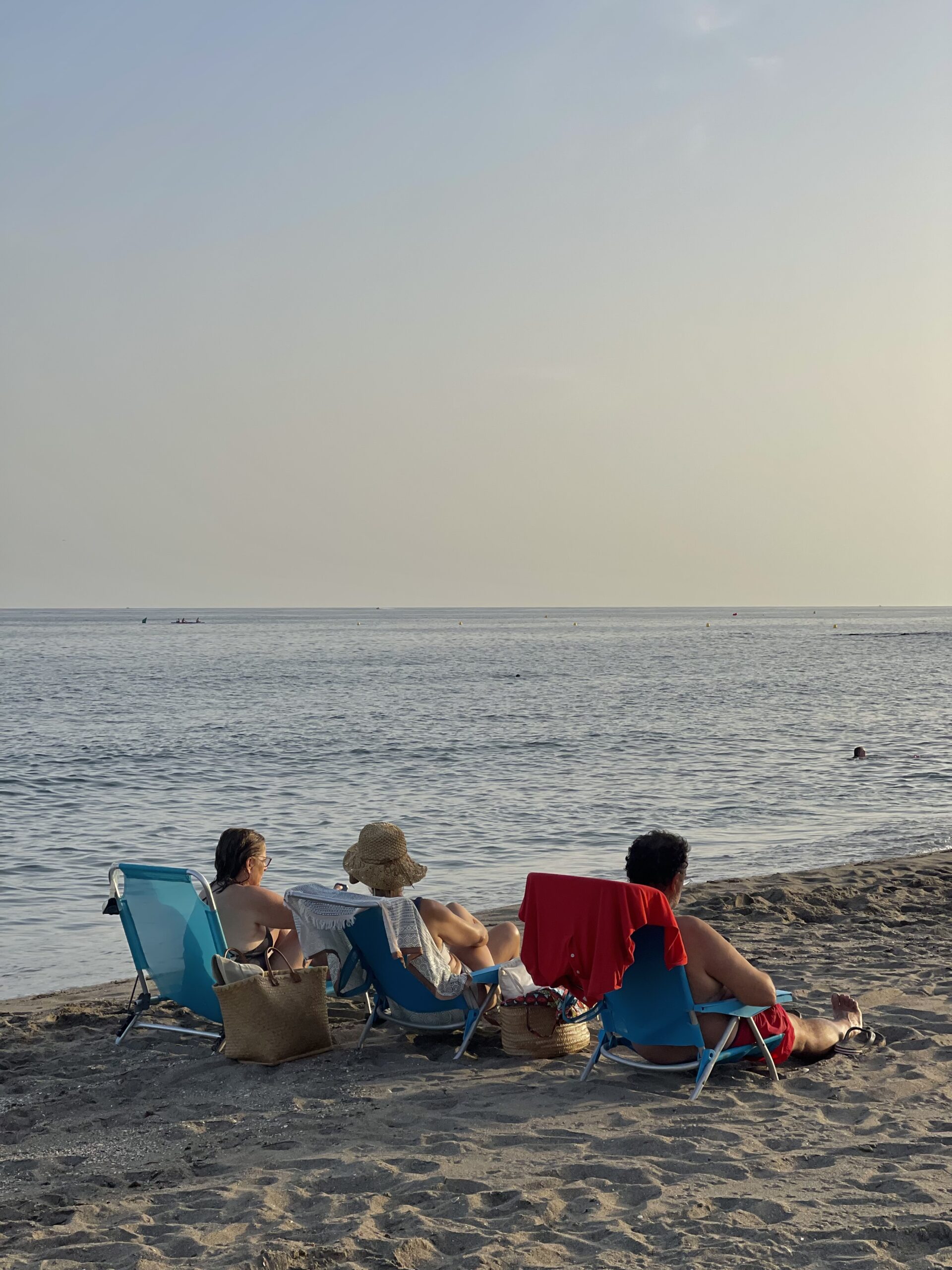 family on beach