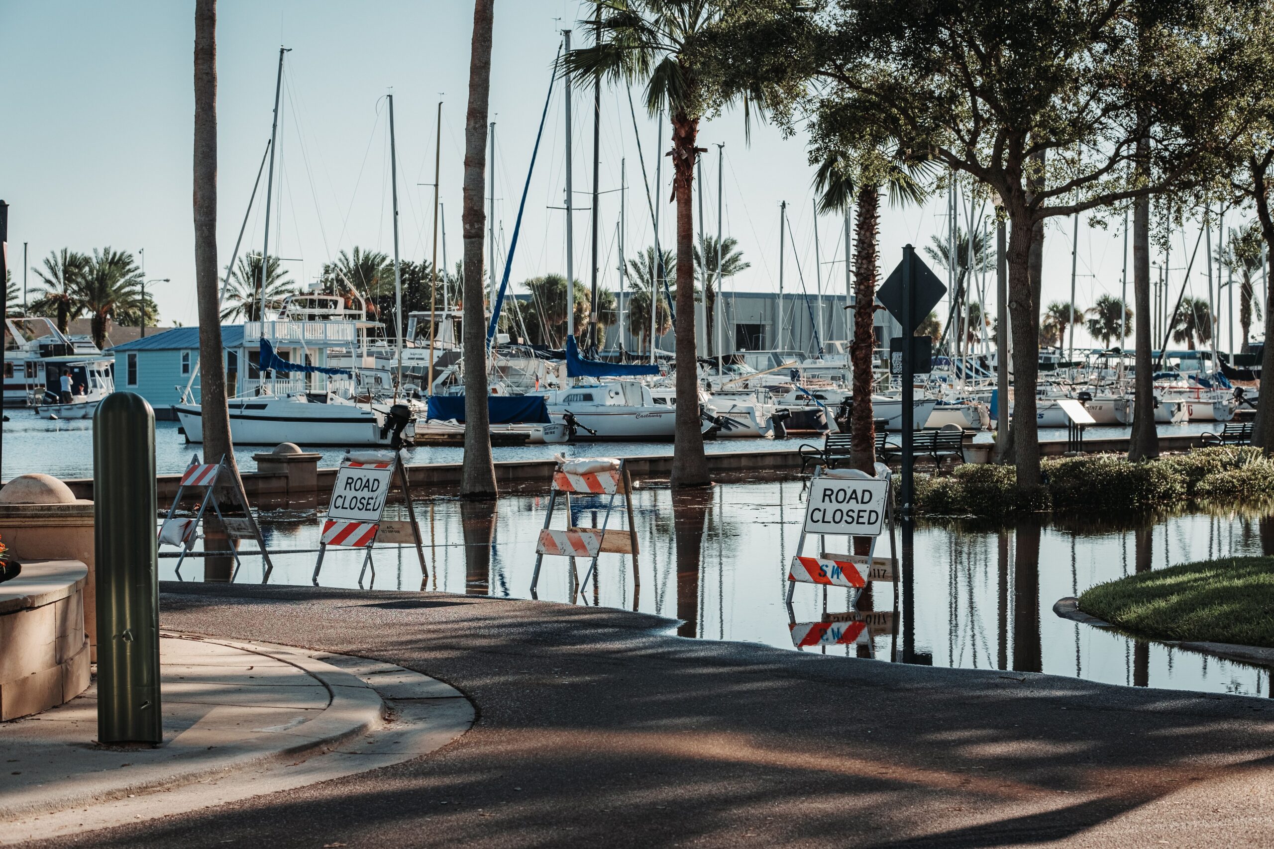 flooding near boats on the coast